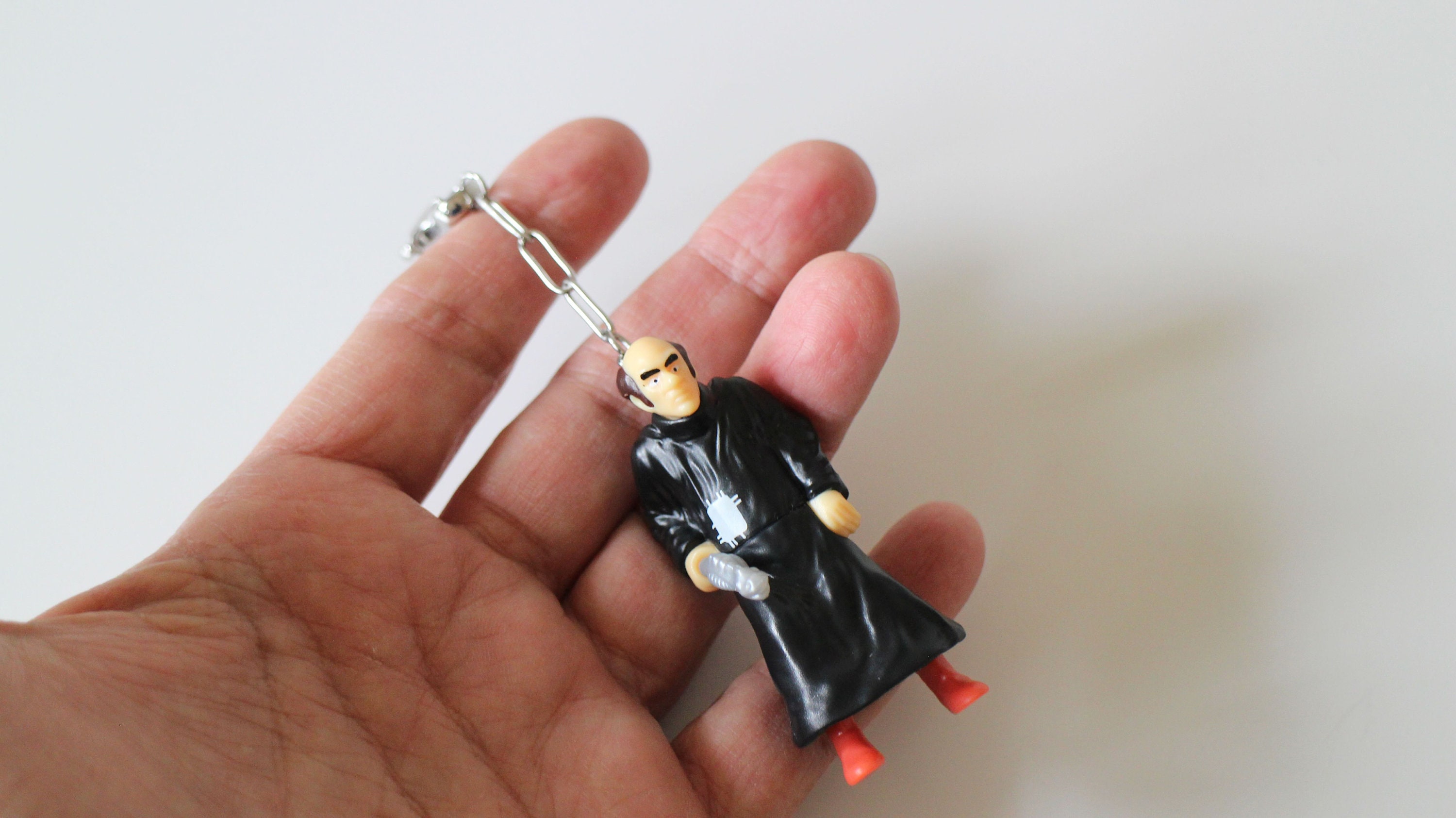 Gargamel Keychain From the Smurfs in Silver Stainless Steel