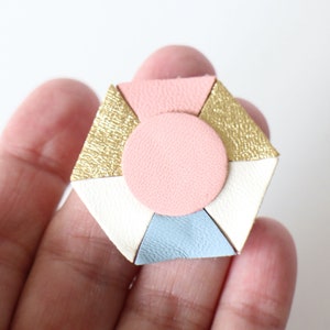 Handmade leather brooch