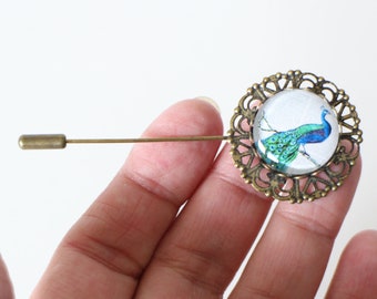 Handmade peacock brooch