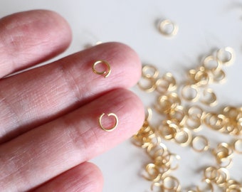 50 round open jump rings in gold stainless steel 6 mm ideal for your jewelry creations