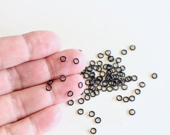 100 anneaux de jonction ronds ouverts en laiton noir 4 mm apprêts originaux pour mettre en valeur vos créations bijoux
