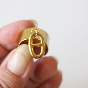 A coffee bean ring all in gold stainless steel Handmade, gift packaging will be offered to you image 1