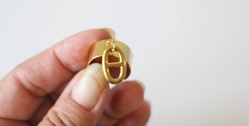 A coffee bean ring all in gold stainless steel Handmade, gift packaging will be offered to you image 1