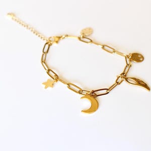 Handmade Gold Stainless Steel Charm Bracelet