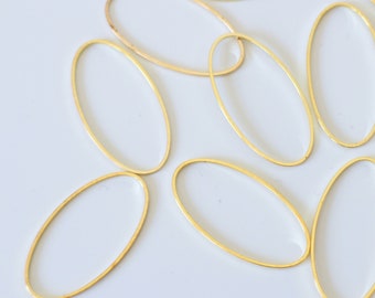 8 connecteurs demi ovale bronze, pour bijoux de créateur