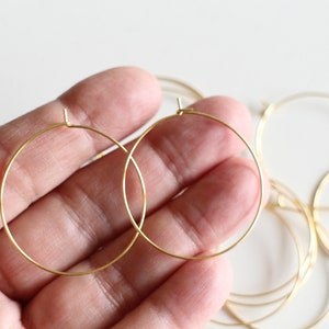 4 hoop earring supports in 316 gold stainless steel 35 mm to personalize according to your desires