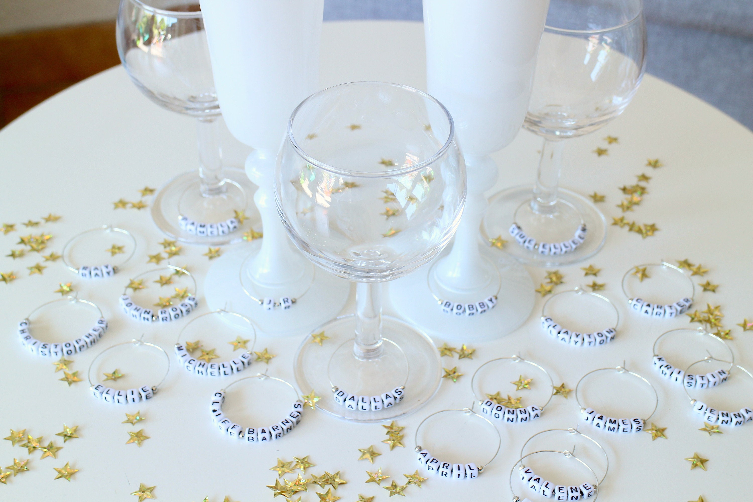 20 Anneaux Dallas Marqueurs Perle Lettre Fait-Main