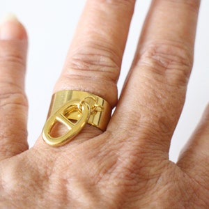 A coffee bean ring all in gold stainless steel Handmade, gift packaging will be offered to you image 5