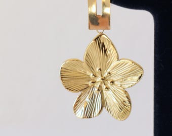 Vogem Orecchini A Fiore In Acciaio Inox Oro Con Perla - Eleganti E Ipoallergenici - 2