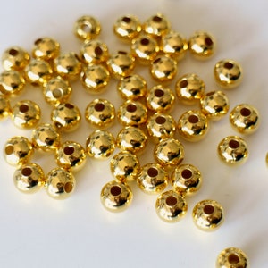 Perles intercalaires rondes lisses en laiton doré perles d'entretoises de différentes dimensions au choix 2mm, 3mm, 4mm, 5mm, 6mm ,8mm 8 mm / 15 perles