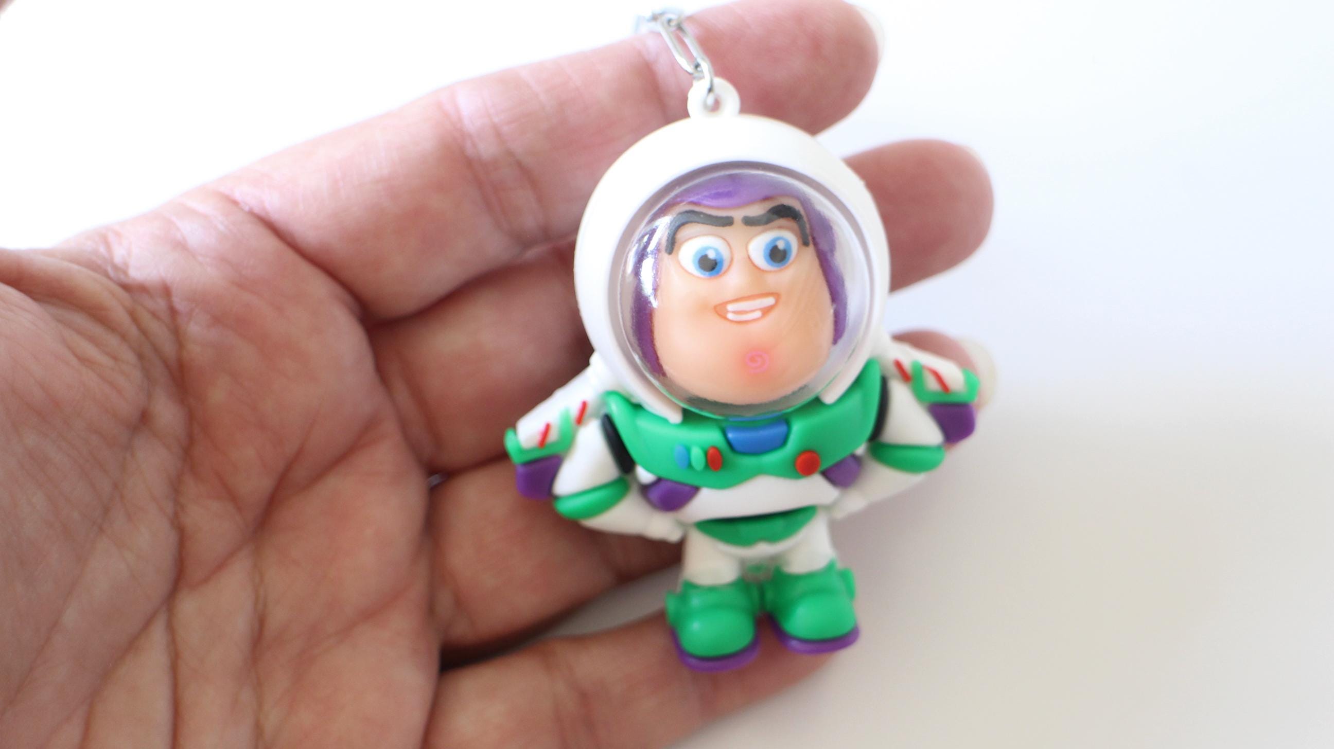 Buzz Lightyear Toy Story Keychain in Silver Stainless Steel