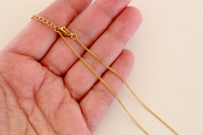 1 gold and silver stainless steel necklace 45 cm