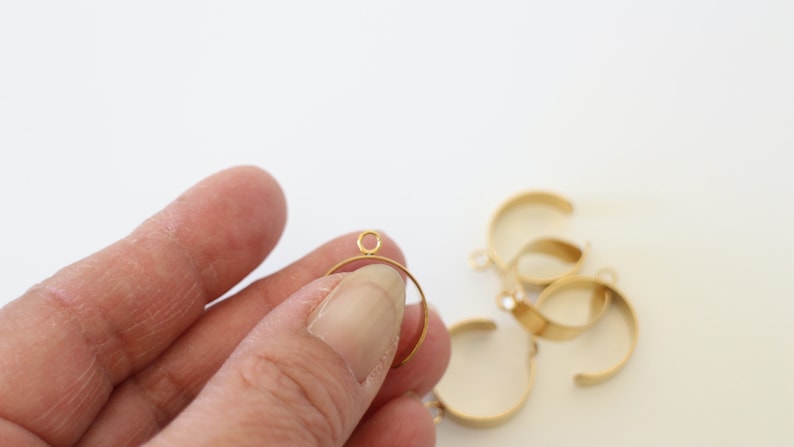2 supports bagues avec anneau boucle en acier inoxydable doré nombreuses façons de les agrémenter breloques perles ... image 7