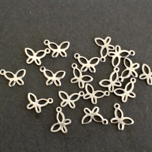 10 finely crafted butterfly charms in silver stainless steel 11 x 8 mm for your nature jewelry creations image 7