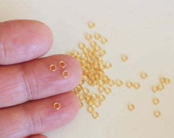 100 round open junction rings in gold stainless steel 3 mm fine essential findings for your upcoming jewelry creations