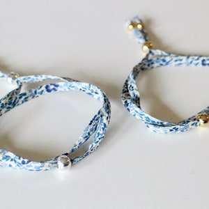 Kit chiamato Liberty Katie e Millie bracciale in blu e bianco con perline in acciaio oro o argento