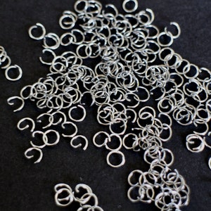 50 anneaux de jonction ronds ouverts en acier inoxydable argent 6 mm parfaits pour vos créations bijoux à venir image 2