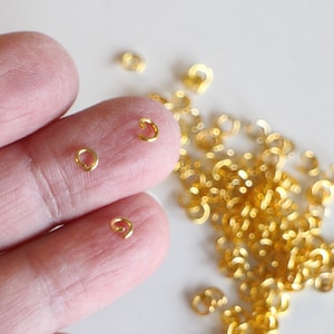 50 open round junction rings in gold stainless steel 4 mm findings for your jewelry creations