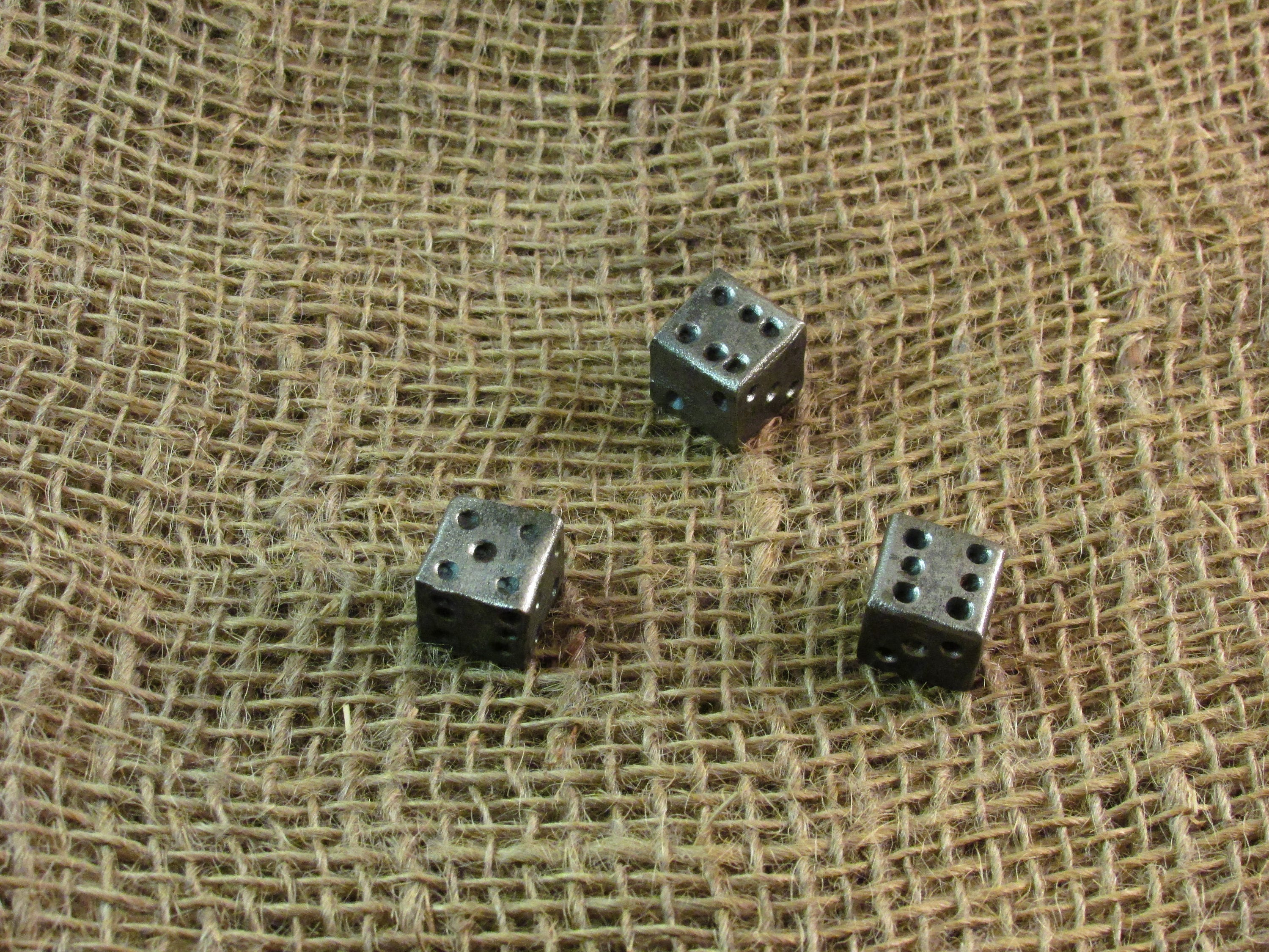 Hand dice. Steel dice.Iron dice. Blacksmith dice. AD&D Etsy