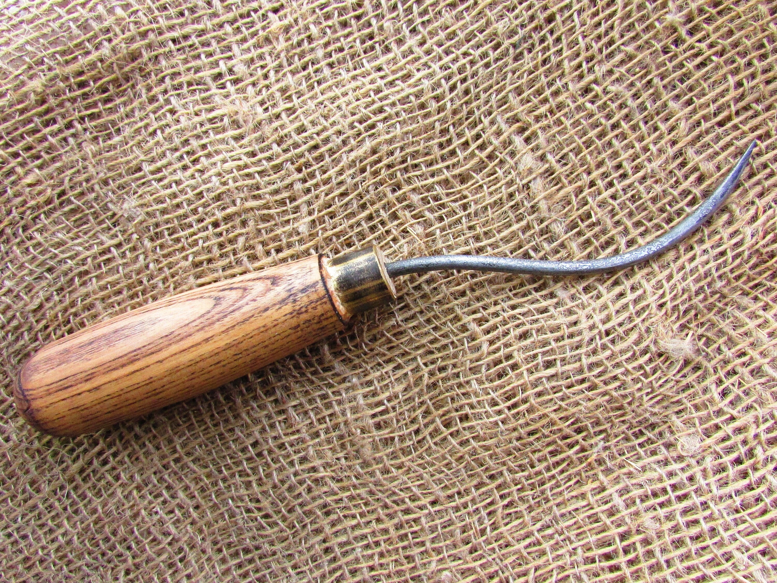 Shoemaker's curved awl round crosssection. Handmade Etsy