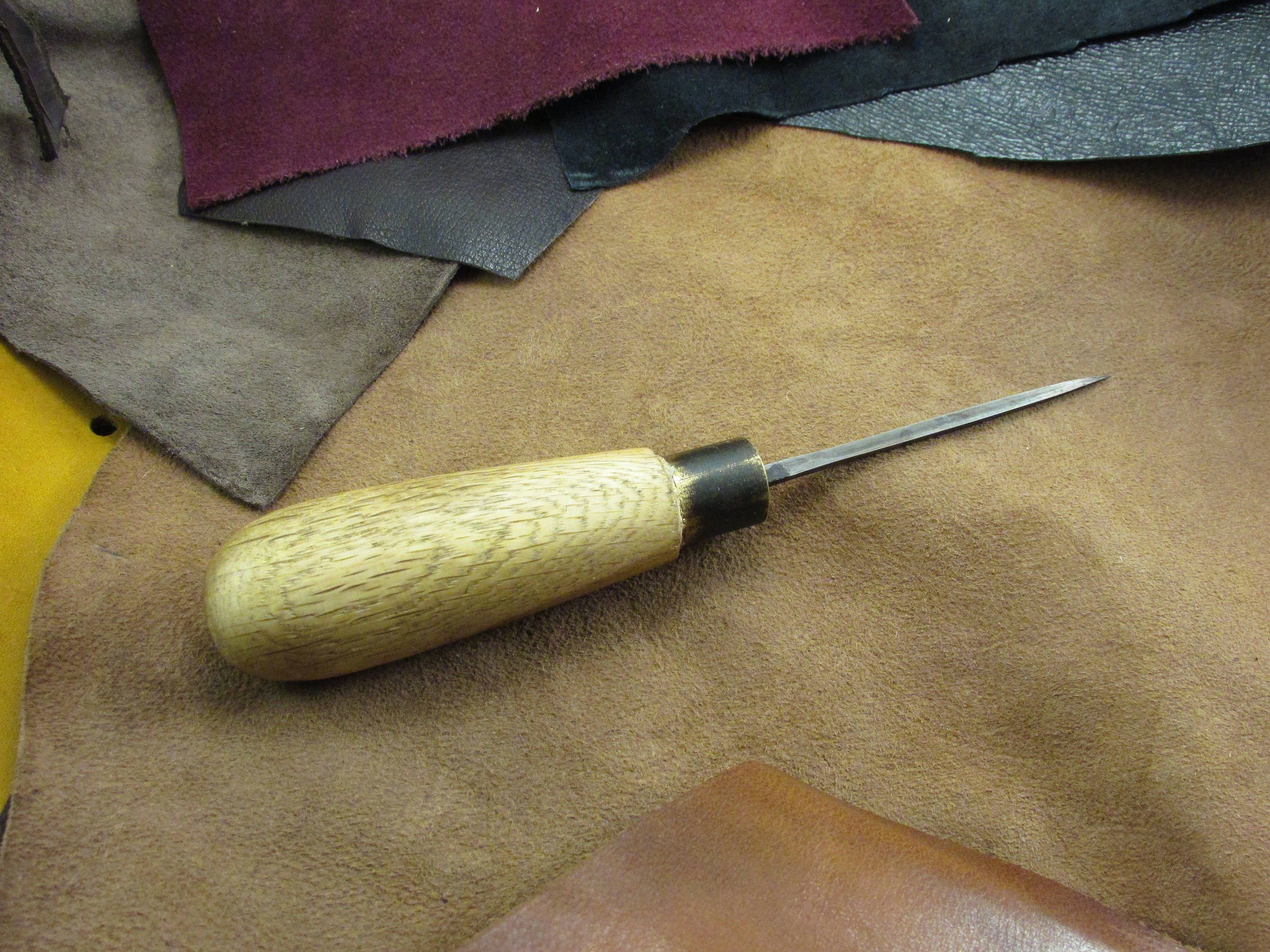 faceted awl. Stitching awl. Leather tool. Etsy
