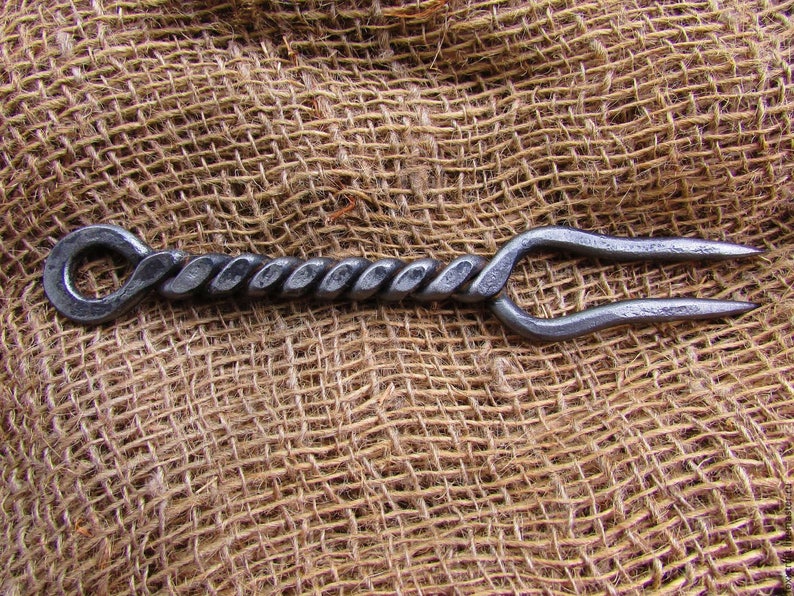 Twisted twopronged fork. fork. Etsy
