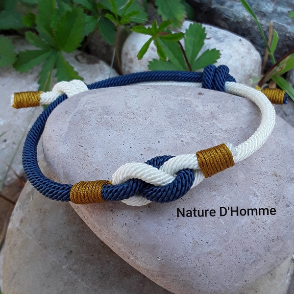 Bracelet nœud marin en cordes un bracelet au design sobre et élégant Réf :BN-950