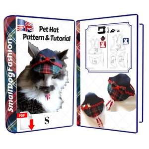 Patrón de gorro para mascota en PDF Patrón de gorro para perro pequeño en PDF Gorro para perro en PDF de costura Gorro para mascota en PDF Patrón de gorro para foto de mascota en PDF Patrón de gorro para gato mascota