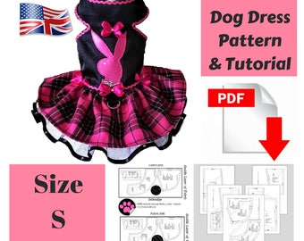 Hondenjurk Hondenkledingpatroon Hondenjurkpatroon Hondenkleding Kleine hondenpatroon Hondenkleding kleine pdf hondenkleding Hondenjurk pdf Voor honden Maat S