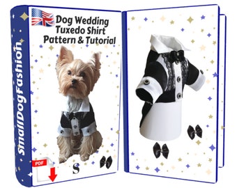 Dog wedding tuxedo PDF sewing patterns for dogs tuxedo shirt PDF patterns for dogs clothes Dog wedding attire Dog wedding shirt PDF for dog