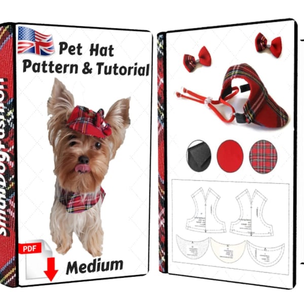 Chapeau de chien pour chiens Patron PDF pour vêtements pour chiens Petit chapeau pour chien Motif Vêtements pour chiens