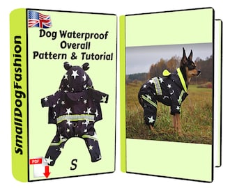 Patrón de abrigo impermeable para perro con capucha en PDF Patrón de abrigo para perro pequeño en PDF Abrigo de invierno para perro Capucha impermeable para perro Patrón de abrigo para perro