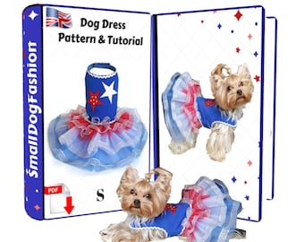 Dog dress pattern Dog clothes Small dog pattern Dog clothes small PDF dog clothes Dog dress PDF Tutu dress For dog Size Small Dog Tutu dress