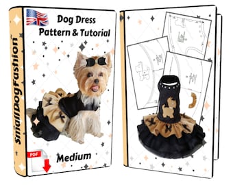 Dog dress pattern to sew for small dog Girl dog clothes Dog sewing patterns Small dog clothes Dog clothes patterns Sewing patterns PDF