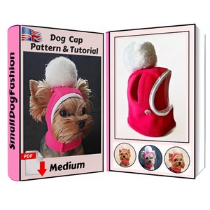 Dog Hat PDF sewing pattern Small pet hat Pet clothes pattern for dogs Small dog clothes Dog hat sewing PDF dog cap pattern Fleece dog hat