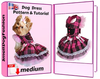 Ropa para perros pequeños Patrón vestido para perros PDF ropa para perros Patrón de ropa para perros pequeños Vestido para perro Patrón ropa para mascotas Patrón de costura PDF