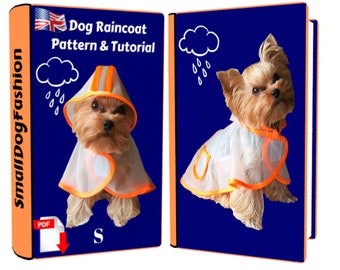 Dog Raincoat with Hood Sewing Pattern, Waterproof dog coat Pattern, Small dog clothes Dog hood pattern PDF For small dogs Small dog pattern