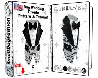 Dog Tuxedo wedding, PDF sewing Pattern, Dog clothes Pattern, Small dog clothes, Formal dog tuxedo, Small dog fashion, Dog wedding fashion