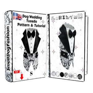 Dog Tuxedo wedding, PDF sewing Pattern, Dog clothes Pattern, Small dog clothes, Formal dog tuxedo, Small dog fashion, Dog wedding fashion
