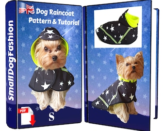 Waterproof dog coat PDF Sewing Pattern for Small dog clothes Dog hoodie pattern Small dog coat PDF pattern Dog raincoat hood Pattern for dog