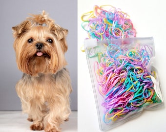 Colorful bands for dog hair bands Dog grooming elastic dog bands mini rubber bands dog hair accessory dog braids hair pet hairstyle 350 pcs