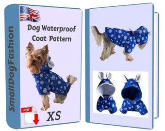 Dog Coat pattern Dog clothes patterns for sewing Small dog clothes pattern Dog Jacket Sewing pattern PDF Dog clothes PDF Pattern for XS dog