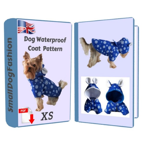 Dog Coat pattern Dog clothes patterns for sewing Small dog clothes pattern Dog Jacket Sewing pattern PDF Dog clothes PDF Pattern for XS dog