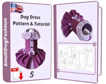 Dog clothes patterns PDF dog dress Small dog clothes Dog dress patterns for small dog PDF dog clothes Girl dog clothes Patterns dog dress S