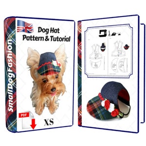 Small dog hat pattern for dog Pet hat PDF Dog hat sewing Pdf  Dog clothes patterns Hat for dog PDF Small pet patterns Small pet dog hat