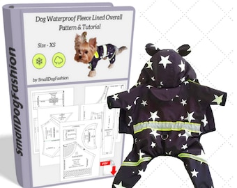 PDF pattern for dog clothes PDF pattern Coat pattern for dog Sewing dog clothes Small dog clothes outfit Dog coat pattern XSmall dog pattern