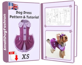 Small dog clothes Dog dress PDF dog clothes Pattern dog dress Small pet dog dress Pattern pet clothes Dog clothes pattern for XS size dog