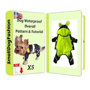 Waterproof Dog Coat with Hood Pattern PDF Dog Coat Pattern PDF Dog Coat Winter Dog Coat dog hood Waterproof hood dog Pattern dog coat XS
