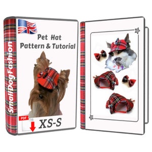 Ropa para mascotas PDF Para patrones de ropa para perros Patrón de sombrero para perros PDF Ropa para perros pequeños Sombrero para mascotas PDF Patrón para perro Sombrero para perros pequeños tamaños xsmall pequeño