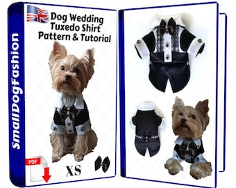 Dog wedding tuxedo PDF sewing patterns for dogs tuxedo shirt PDF patterns for dogs clothes Dog wedding attire Dog wedding shirt PDF for dog